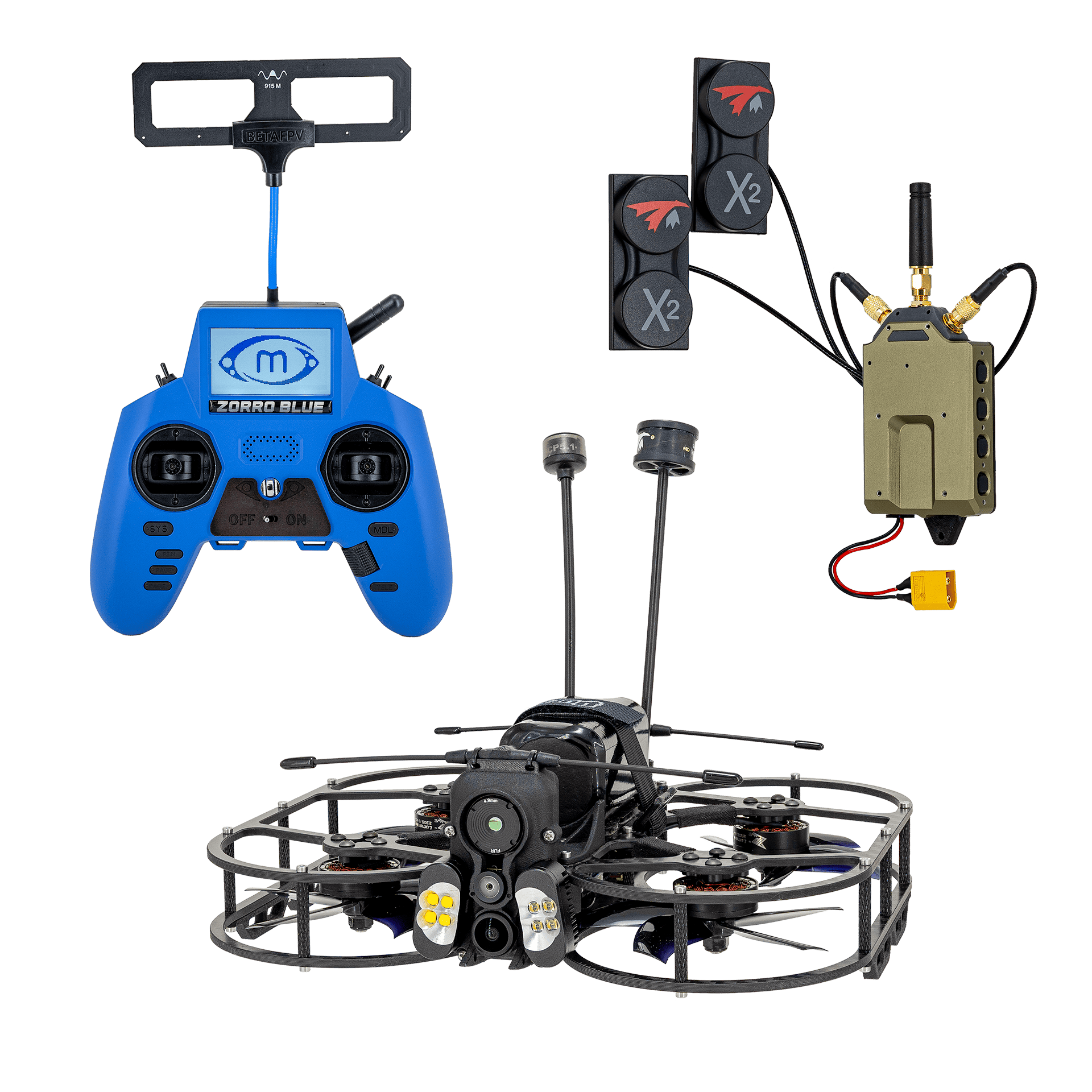 ModalAI, Inc. Drone Drone with Battery, Controller and VRX (w/ HDMI-output) / EO and Boson+ 640 Stinger Vision FPV 3.5" sUAS